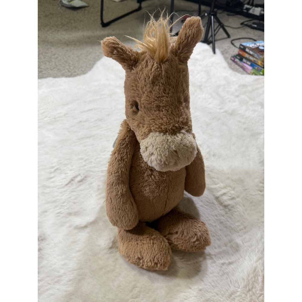 Huge Jellycat Bashful Pony Large 22" Brown Horse Stuffed Animal Plush Retired